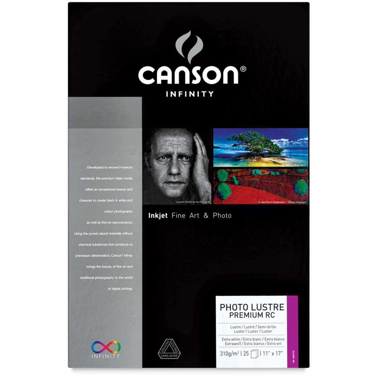 Canson Infinity Photo Lustre Premium Resin Coated Inkjet Paper - 11" x 17", Pkg of 25 Sheets